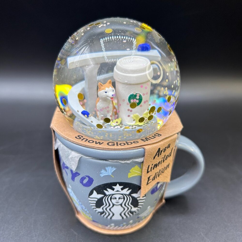 Starbucks Tokyo Japan Snow Globe Mug Shiba Inu Limited Edition - Picture 2 of 10